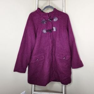 Isaac Mizrahi Live Coat NWOT womens 18W Purple houndstooth wool blend